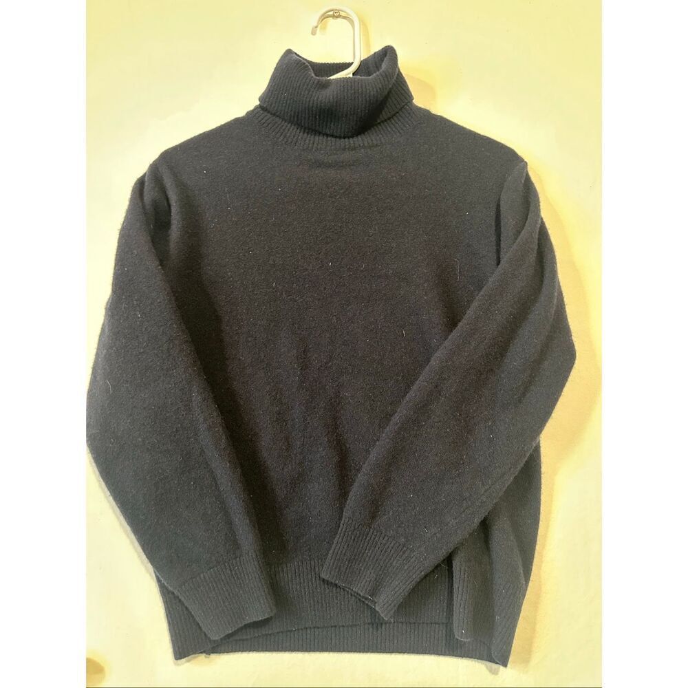 Soulland Extra Fine Wool Navy Polar neck pullover sweater, Size small